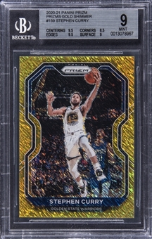 2020-21 Panini Prizm Gold Shimmer Prizm #159 Stephen Curry (#08/10) - BGS MINT 9